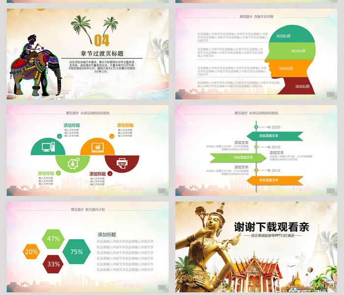 泰国东南亚文化度假旅游PPT模板插图2