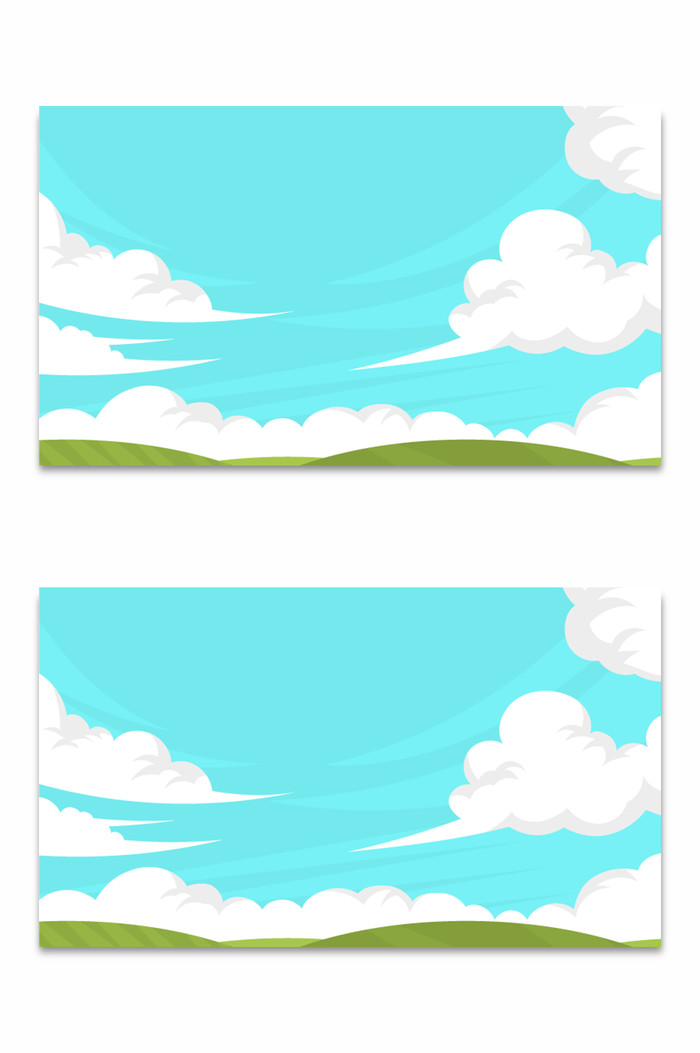 清新平面矢量中的多云天空蓝天白云云层背景素材