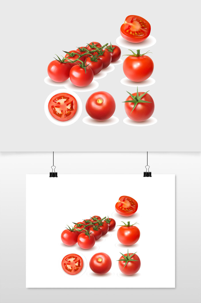 新鲜番茄西红柿要素水果照片png